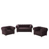 SITZGARNITUR CHESTERFIELD 2+1+1 Elegant Klassisch Schick Stoff Whisper Rotwein - Rot, Holz (152/77/90cm) - Kaiser Möbel