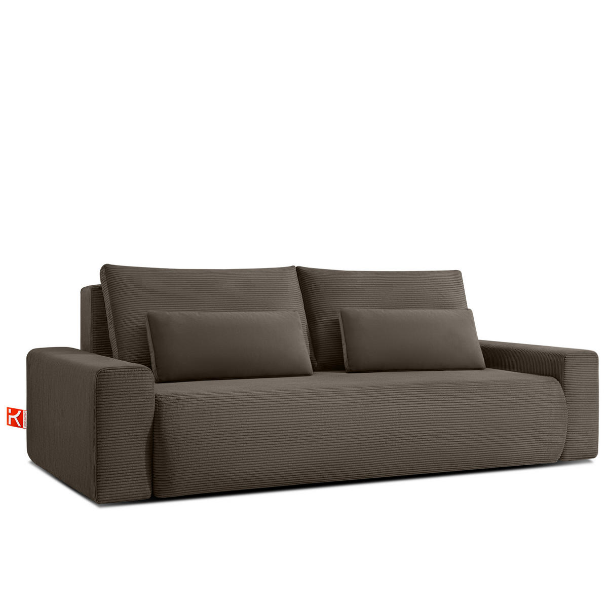 3-SITZER SCHLAFSOFA MOLLIS, Corduroy, Braun - Braun, Holz/Holzwerkstoff (250/93/108cm) - KONSIMO®
