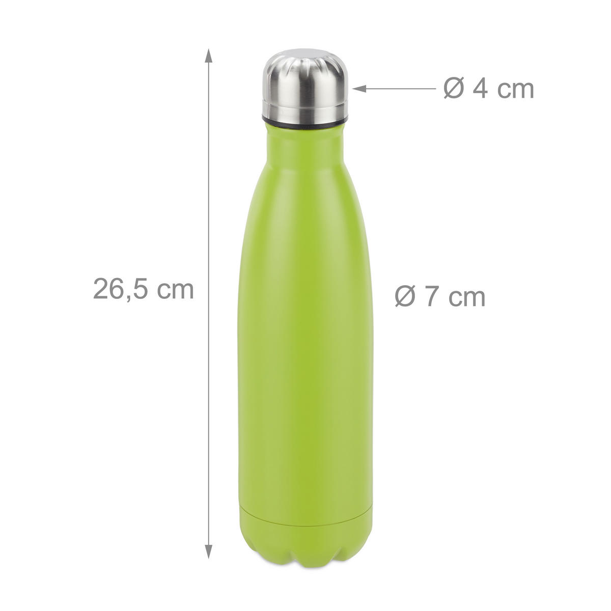 FĽAŠA na vodu - zelená, kov/plast (0.5L) - Relaxdays