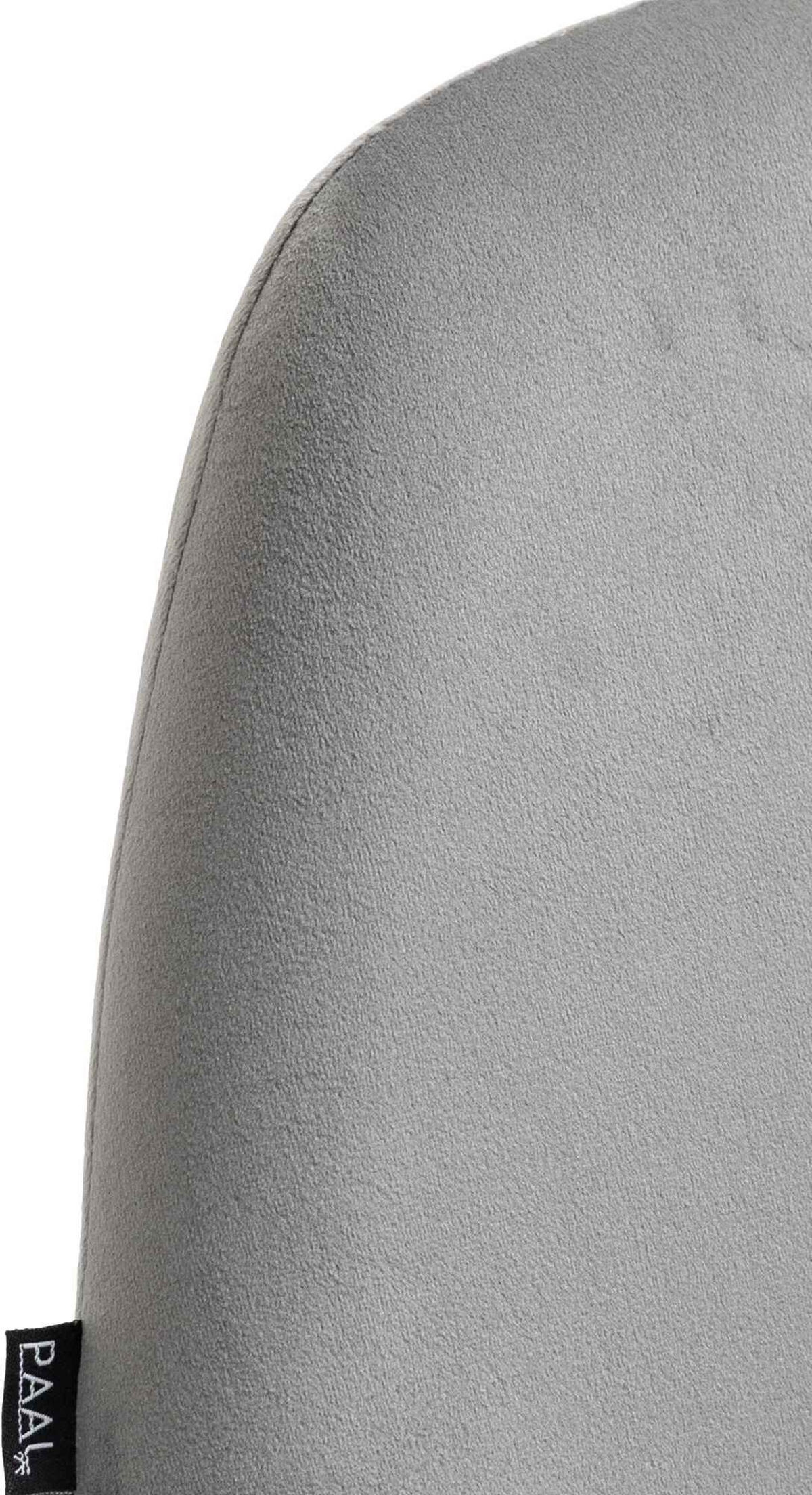 BARHOCKER Samt grau - Goldfarben/Grau, Textil/Metall (51/89/52cm) - CLP