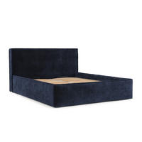 POLSTERBETT Sato mit Stauraum 120/200 cm Marineblau im Terra NW Stoff - Schwarz/Naturfarben, Holz/Holzwerkstoff (120/200cm) - AltaBeds