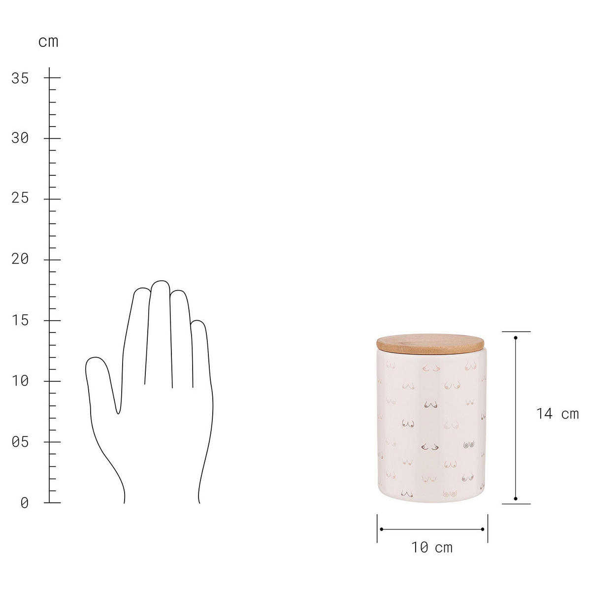 AUFBEWAHRUNGSDOSE Queen It - Beige, Keramik/Holz (10/14/10cm) - Butlers