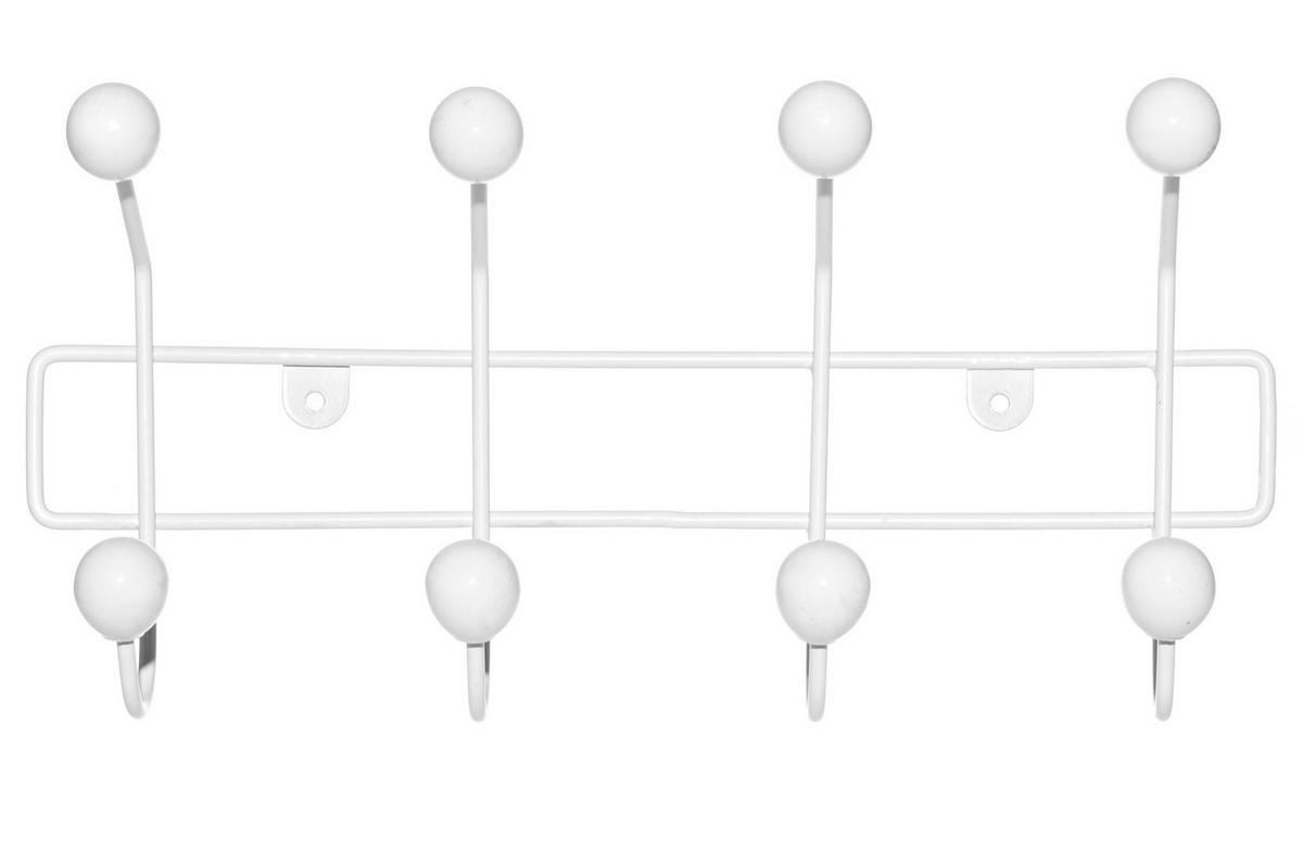 WANDHALTER 8 Haken - Weiß, Metall (34/17/7.5cm)