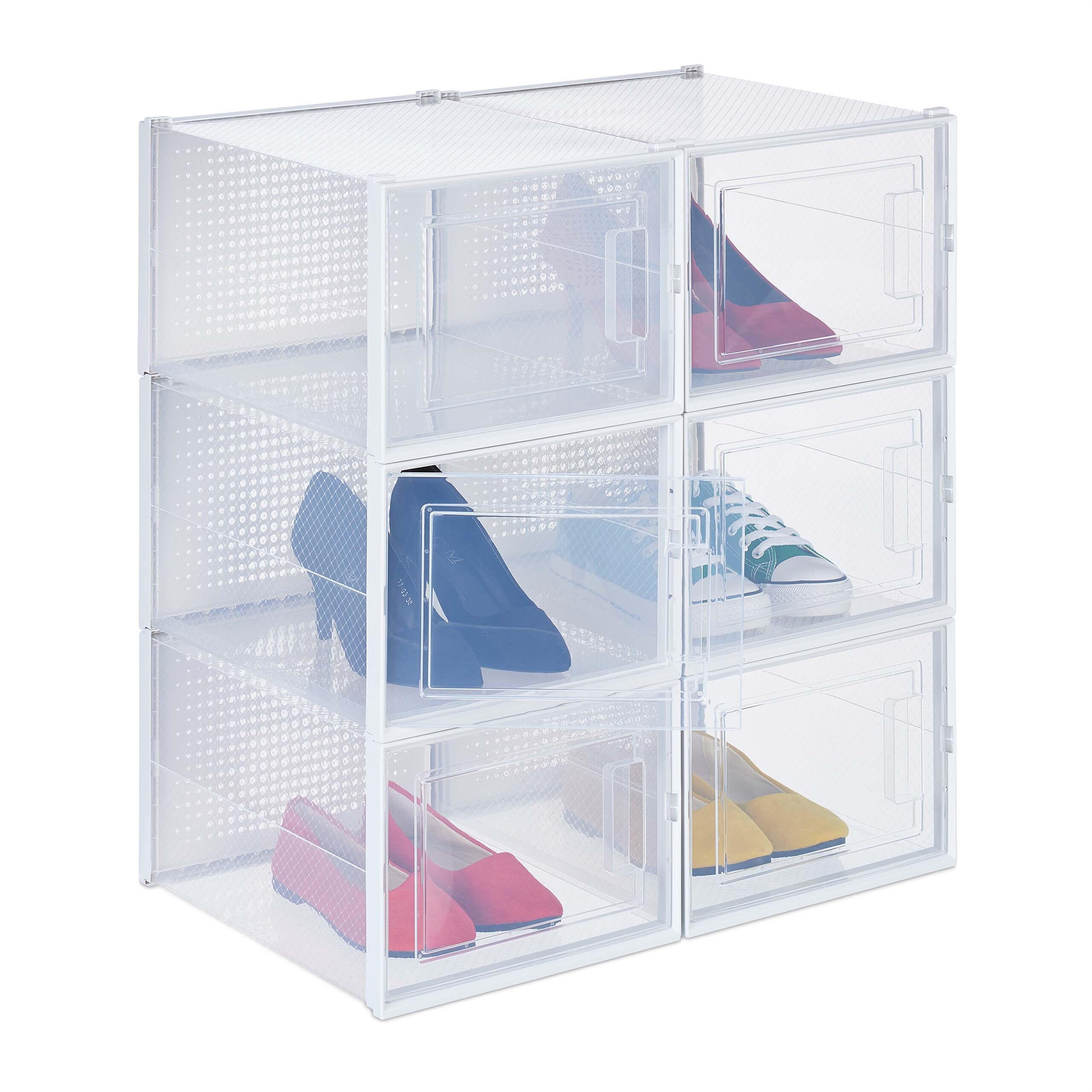 SKOKARTONGER Transparent Vit 6-pack med lock 21/28/36 cm