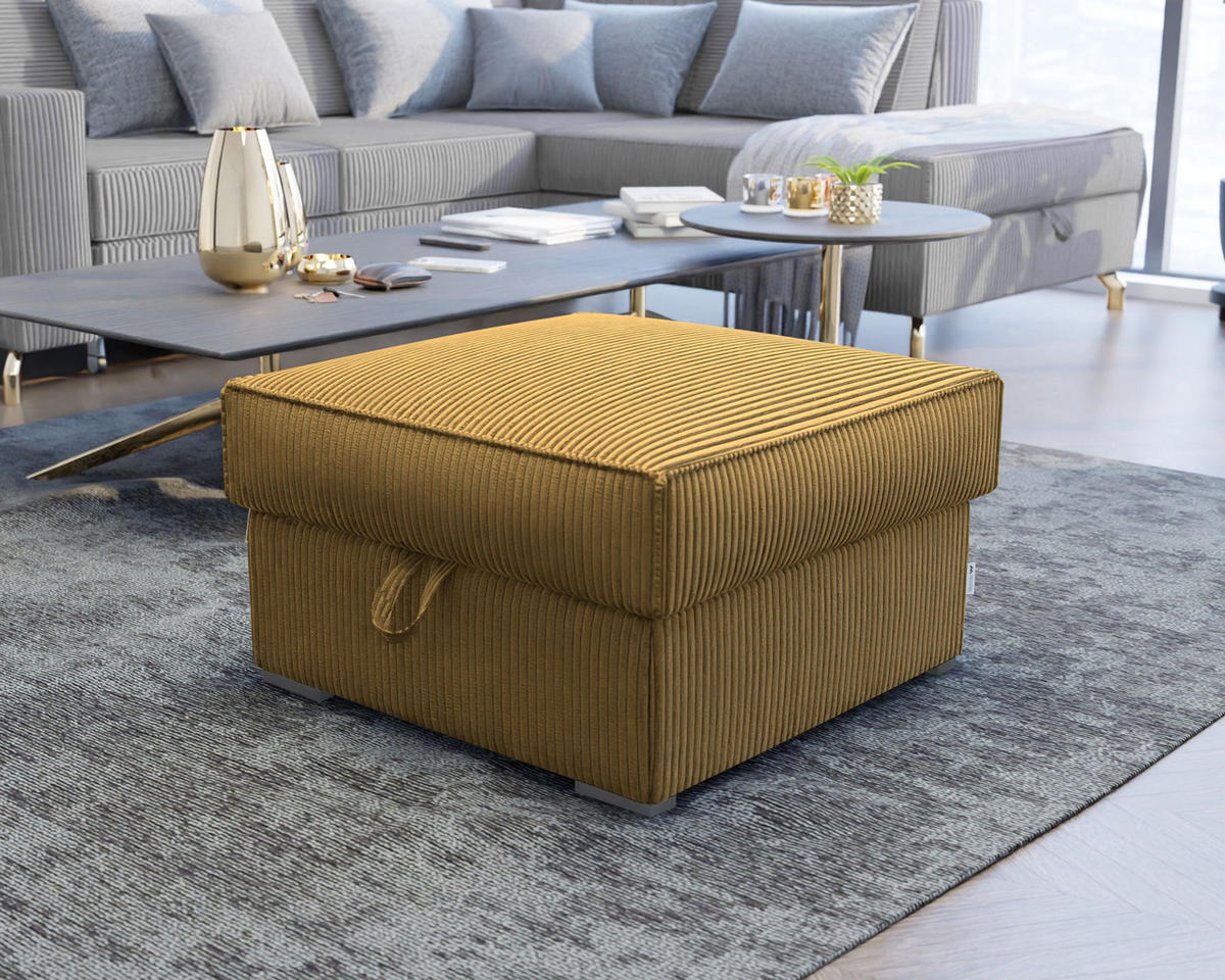 POUF FERA Gelb 65x65 cm - Gelb, Textil (65/38/65cm) - MASSENO