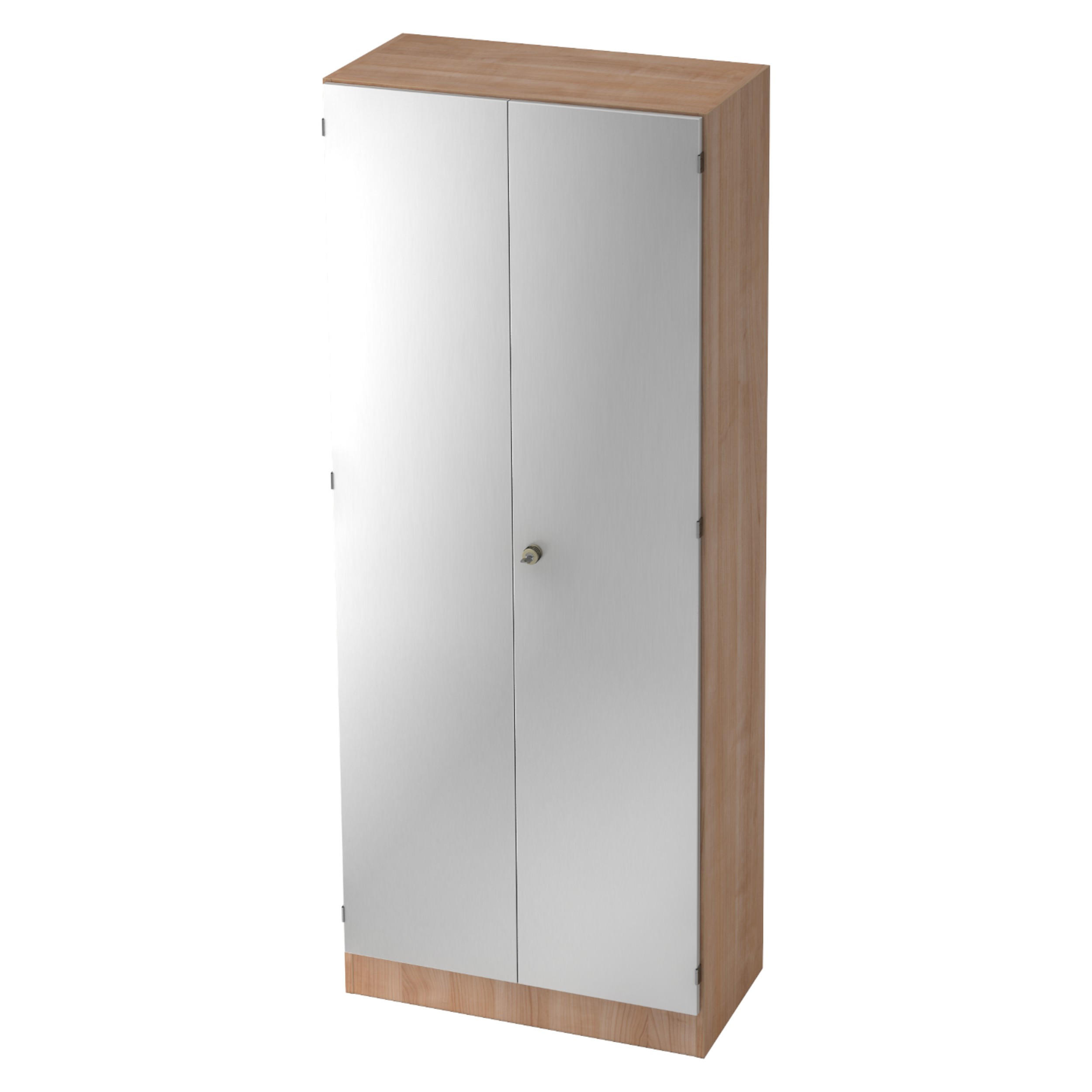 bümö Garderobenschrank Nussbaum, Silber 80x200.4x42 cm
