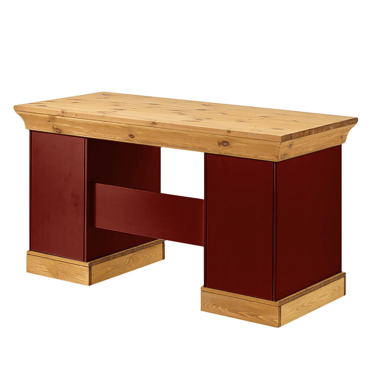 SCHREIBTISCH - Kiefer massiv, 143 cm - Kieferfarben, Holz (65/143/77cm) - home24
