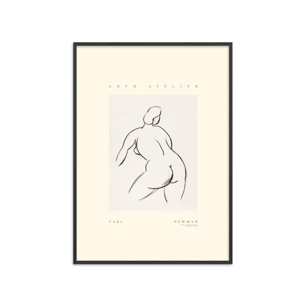 POSTER mit Rahmen Arch Atelier - Carl Newman 02 - Schwarz/Naturfarben, Holz/Papier (70/100cm) - Poster&Frame