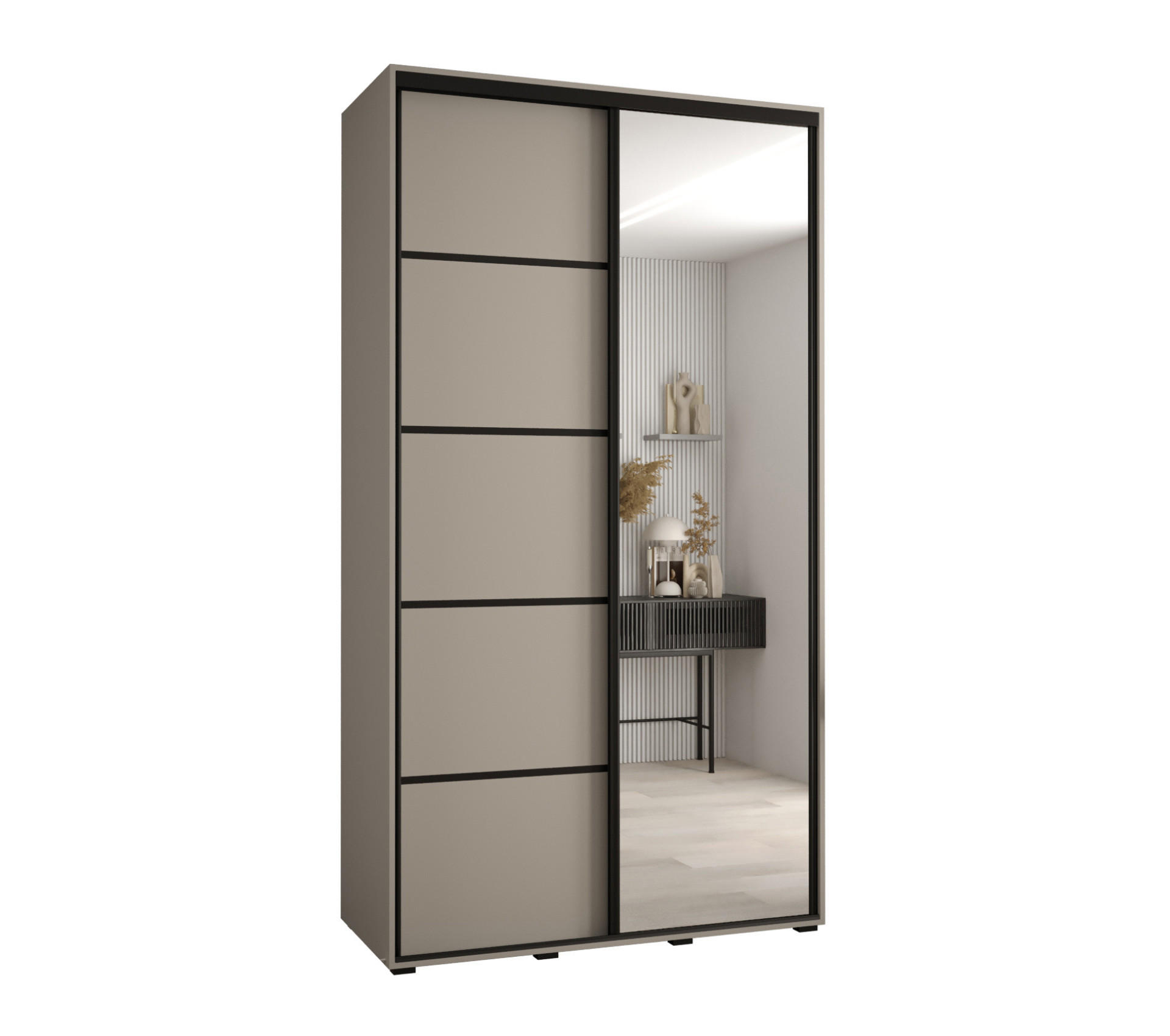Möbel Kryspol Schwebetürenschrank Kaschmir 130x235.2x45 cm
