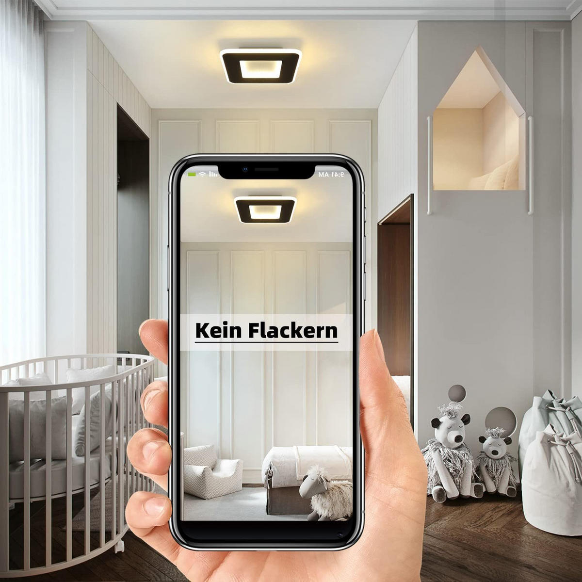 LED-DECKENLEUCHTE Heimue 24/24/4cm - Weiß, Metall (24/24/4cm) - ZMH