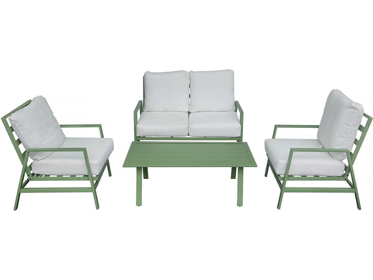 LOUNGEGARNITUR Queens 4-Sitzer Grün - Grün, Metall - Habitat Garten