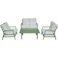 LOUNGEGARNITUR Queens 4-Sitzer Grün - Grün, Metall - Habitat Garten