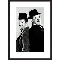 BILD mit Rahmen 51x71 cm Laurel & Hardy Schwarz-Weiß - Weiß, Holz (51/71cm) - artissimo