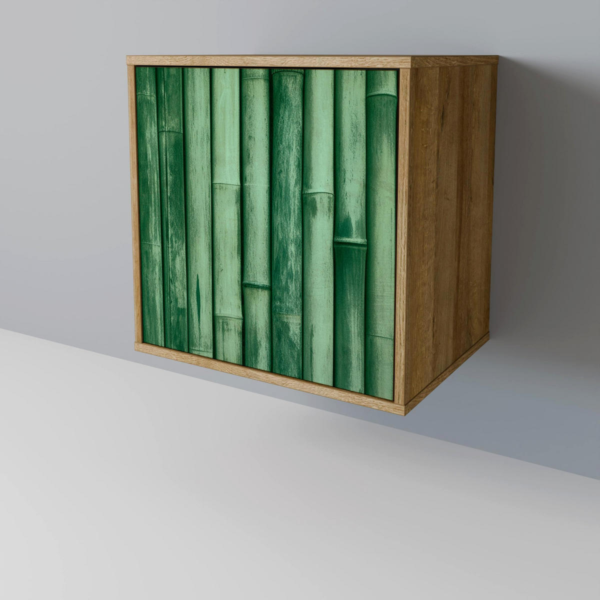 SIDEBOARD NATURAL GREEN, Eichefarben, 57,5x42x75,5 cm, Goldfarbene Metallfüße - Eichefarben/Goldfarben, Holzwerkstoff/Metall (57.5/75.5/42cm) - SpaceRebels