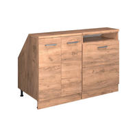 KUHINJSKI ORMAR ZA KOSINE KROVA R-Line Hrast zlatnog tona 120 cm Set od 2 korpusa ormara, dubina 60 cm - hrast medunac, drvni materijal (120/83.8/60cm) - Vicco