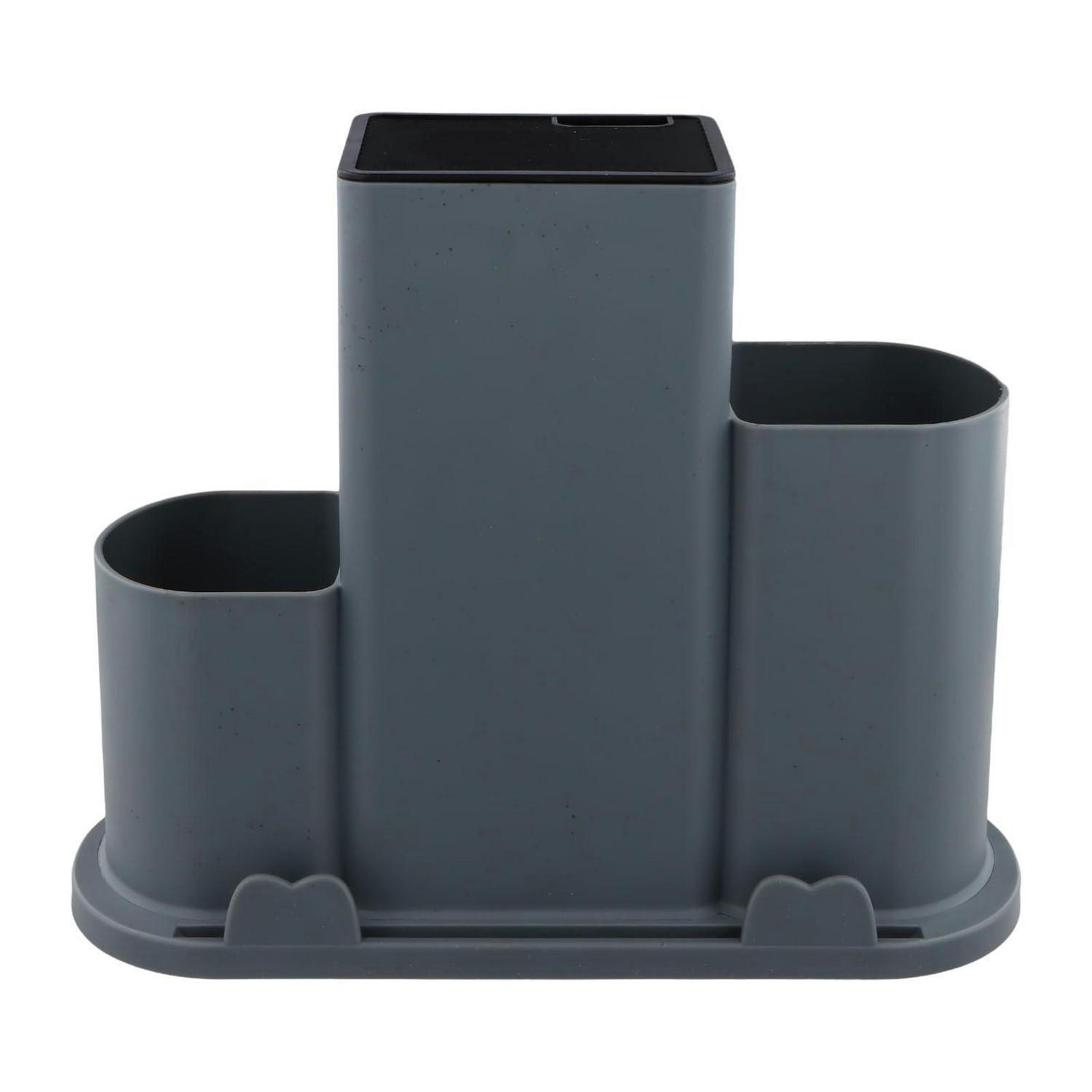 MESSERBLOCK 4-in-1 Grau - Grau, Kunststoff (11.1/23.4/29.8cm)