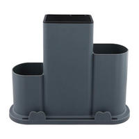 MESSERBLOCK 4-in-1 Grau - Grau, Kunststoff (11.1/23.4/29.8cm)