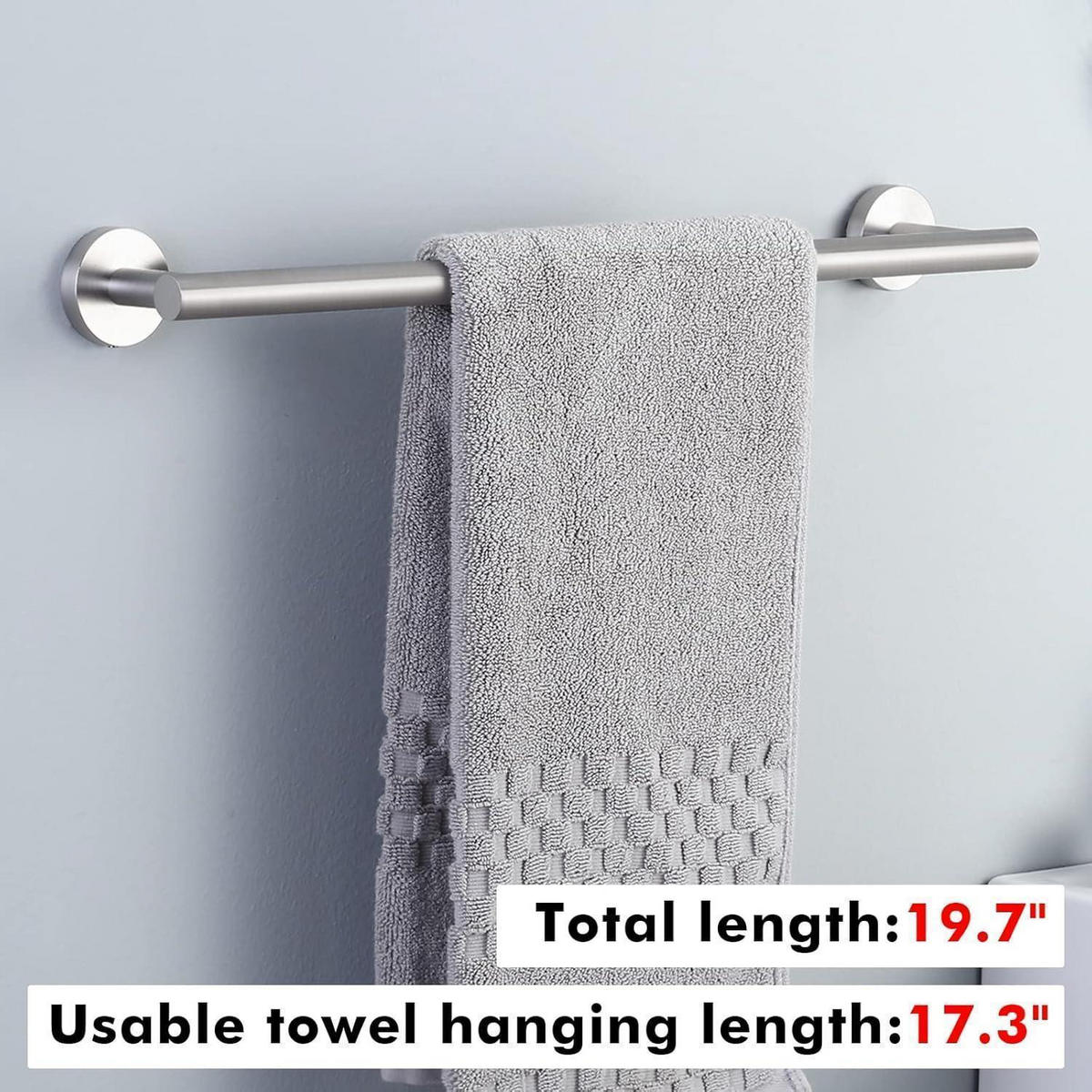 HANDTUCHSTANGE Edelstahl gebürstet 50 cm - Silberfarben, Metall (8.1/5/50cm)