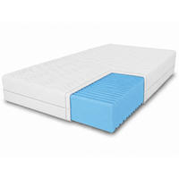SCHAUMMATRATZE Natural mit Massageschicht, 120x200 cm, Höhe 10 cm, H3, Weiß - Weiß, Textil (120/200cm) - Marpur