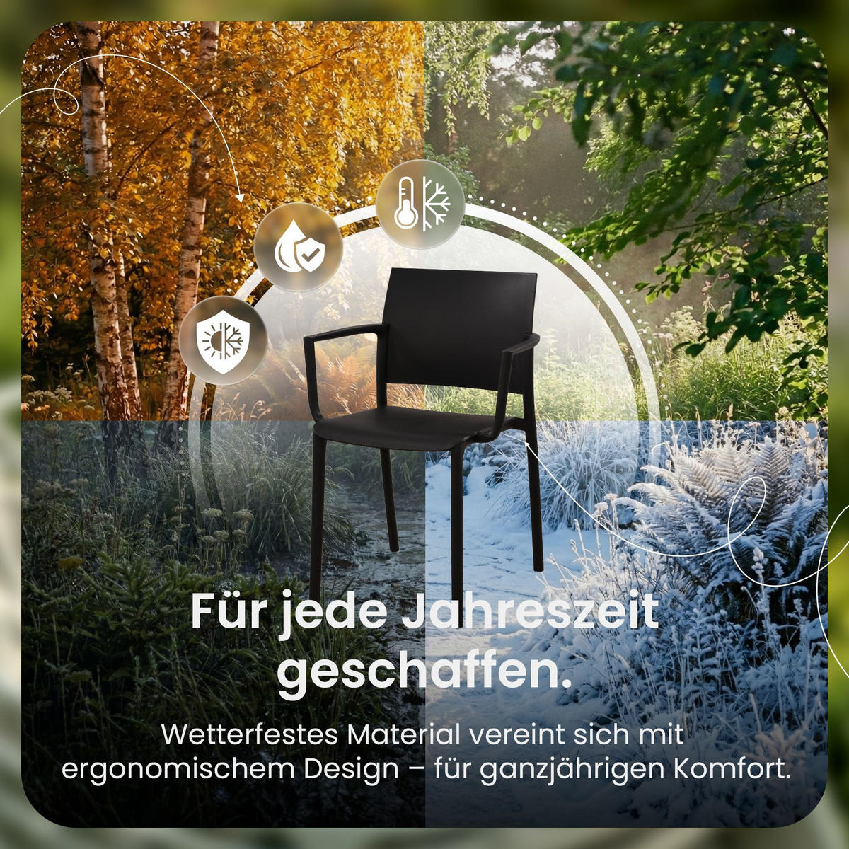 GARTENSTUHL Kunststoff Schwarz - Schwarz, Kunststoff (57/81/52cm) - CLP