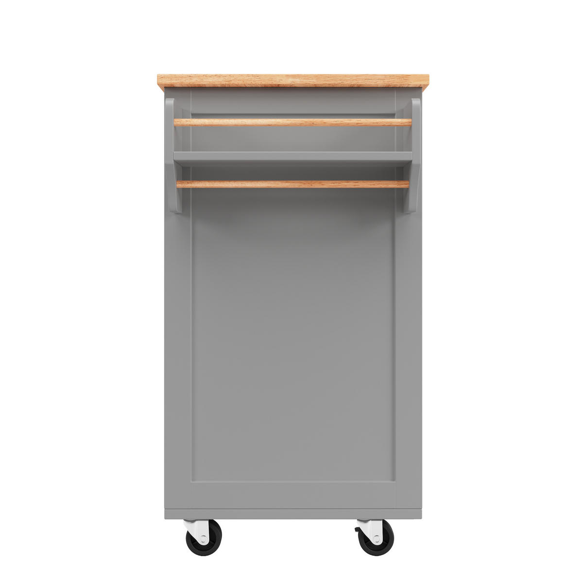 KUHINJSKI otok 102/45/92 cm z nastavljivimi predelki in kolesi, MDF, Siva - siva, leseni material (102/92/45cm) - Redom