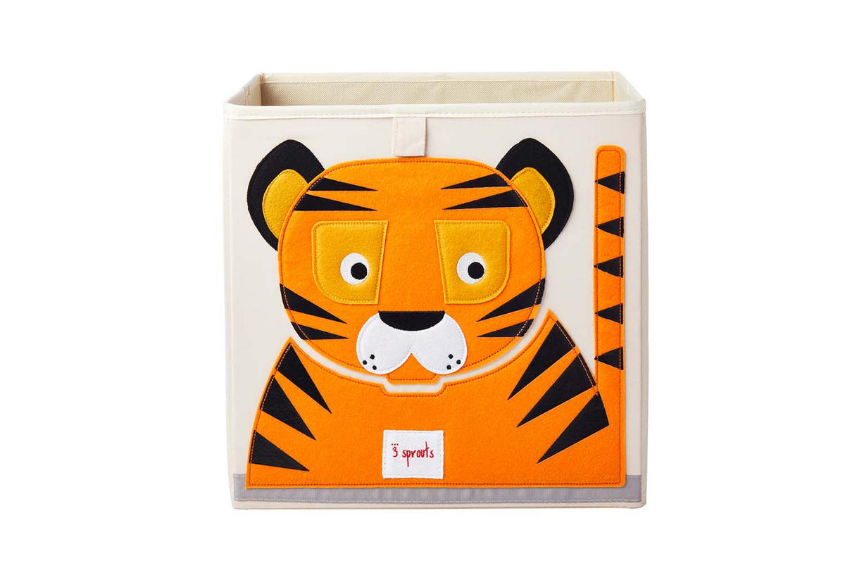 AUFBEWAHRUNGSBOX Tiger 33x33x33cm - Naturfarben, Textil (33/33cm) - 3Sprouts