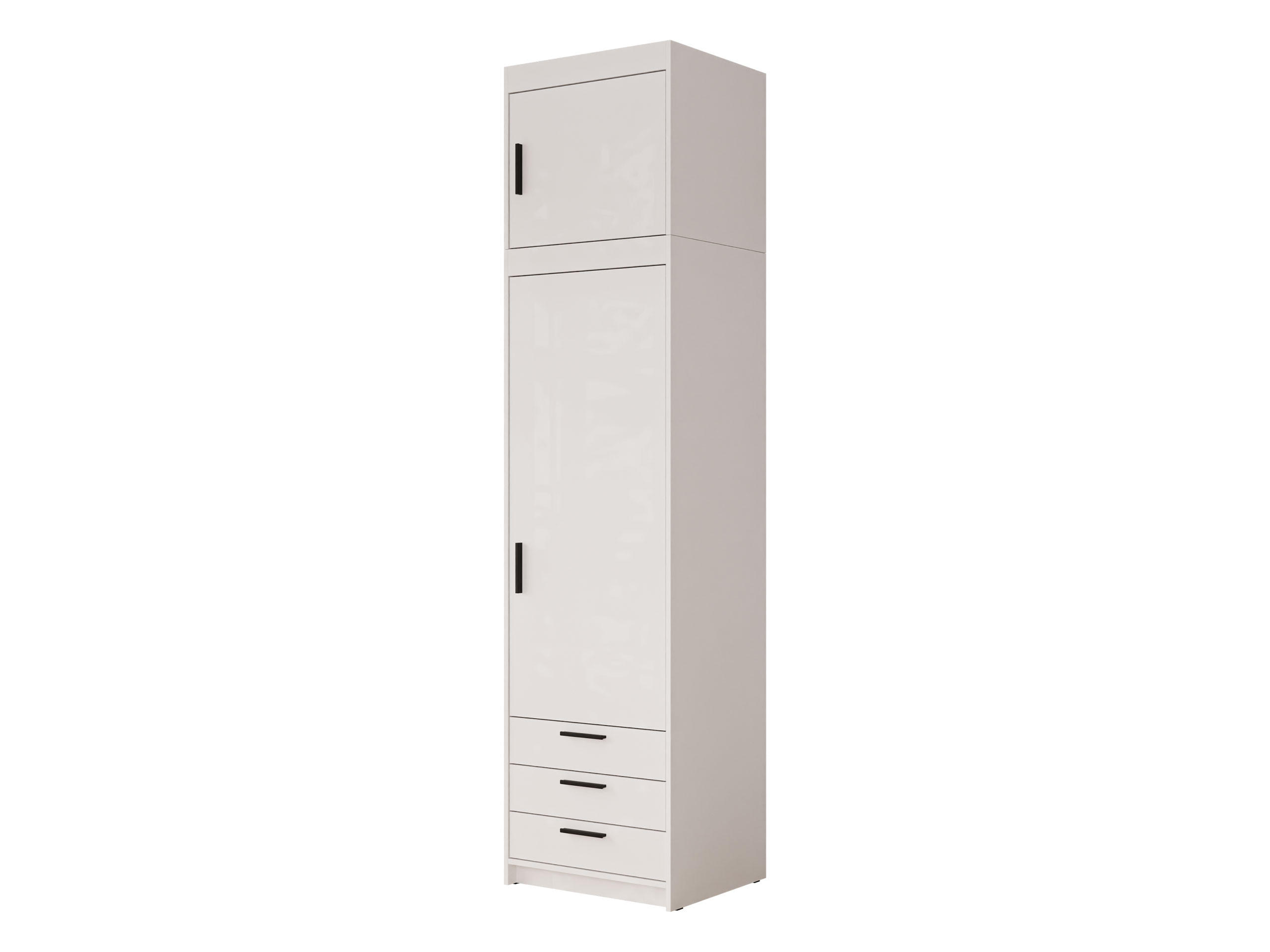 Mirjan24 Kleiderschrank Weiß, Schwarz 60x246x53 cm