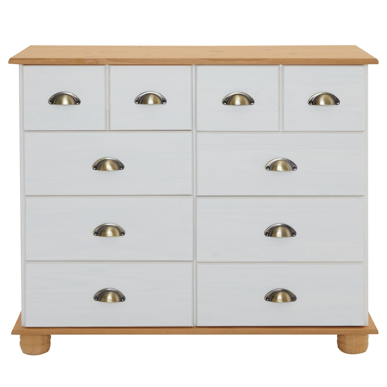 APOTHEKERKOMMODE COLMAR - Weiß/Braun, Holz (92/80/39cm) - IDIMEX