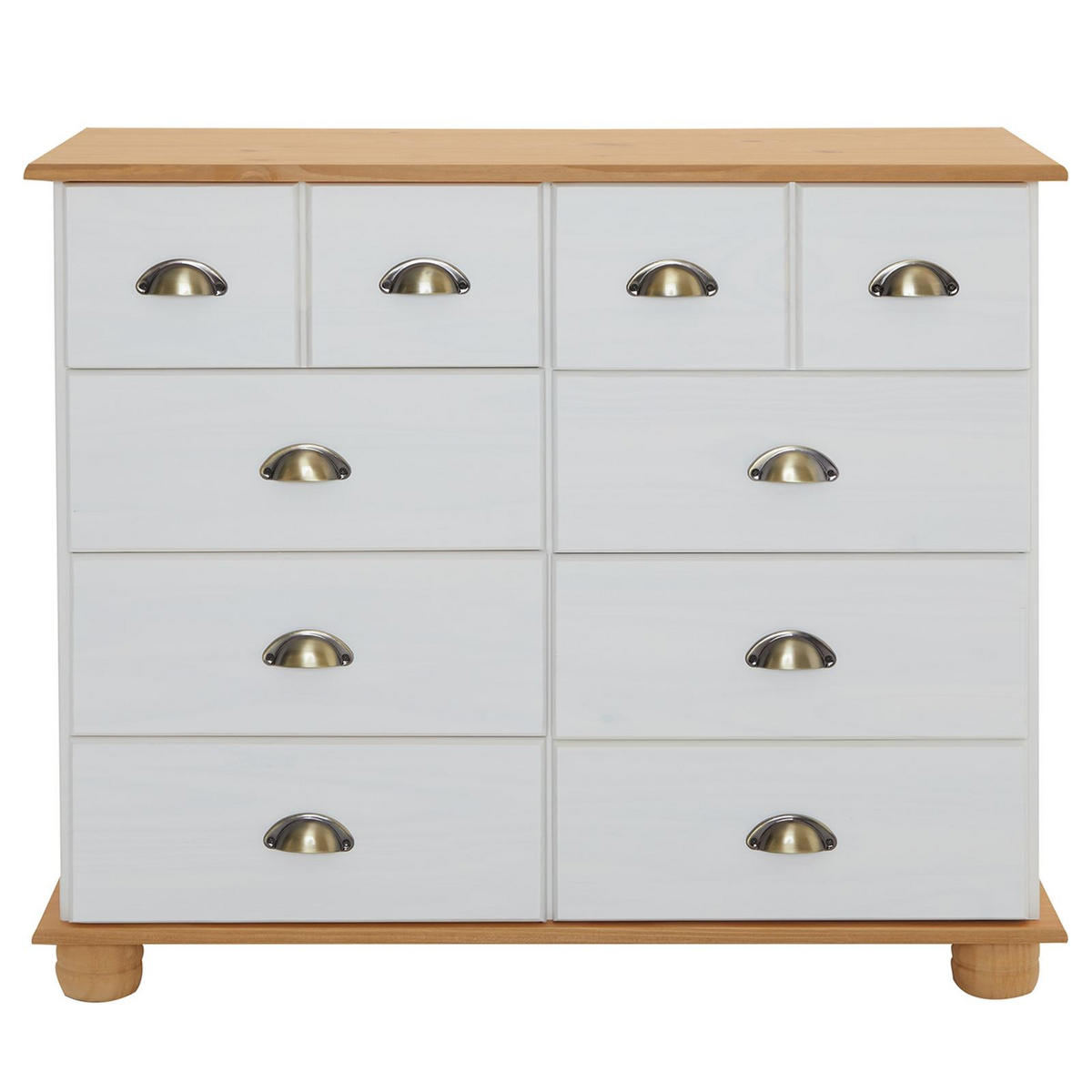 APOTHEKERKOMMODE COLMAR - Weiß/Braun, Holz (92/80/39cm) - IDIMEX