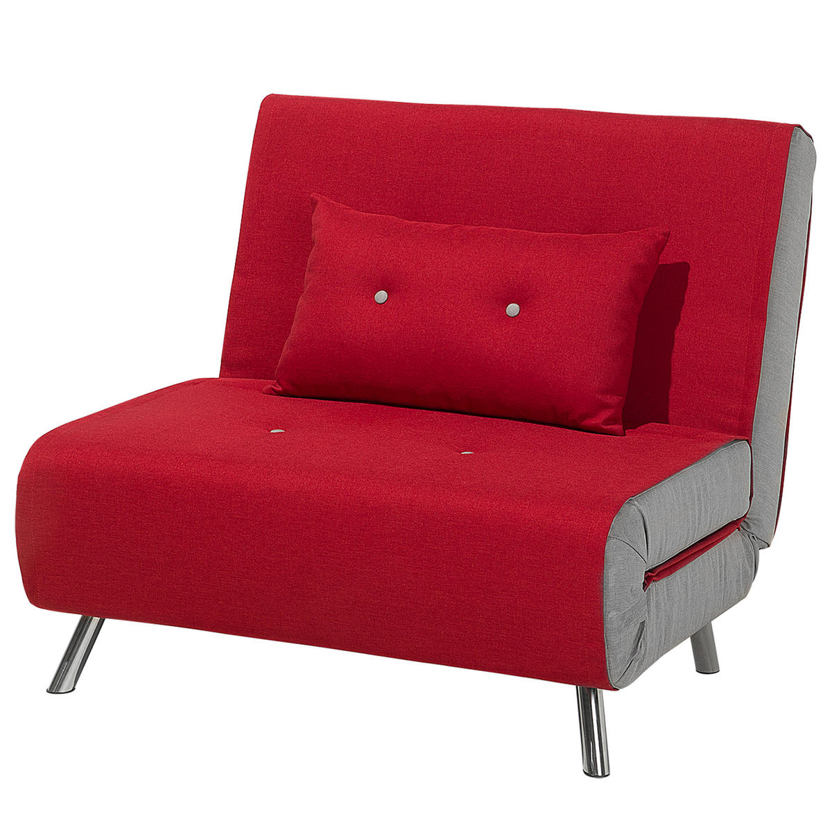 1-SITZER-SCHLAFSOFA Polyester Rot Farris - Rot, Textil (100/89/191cm) - Beliani
