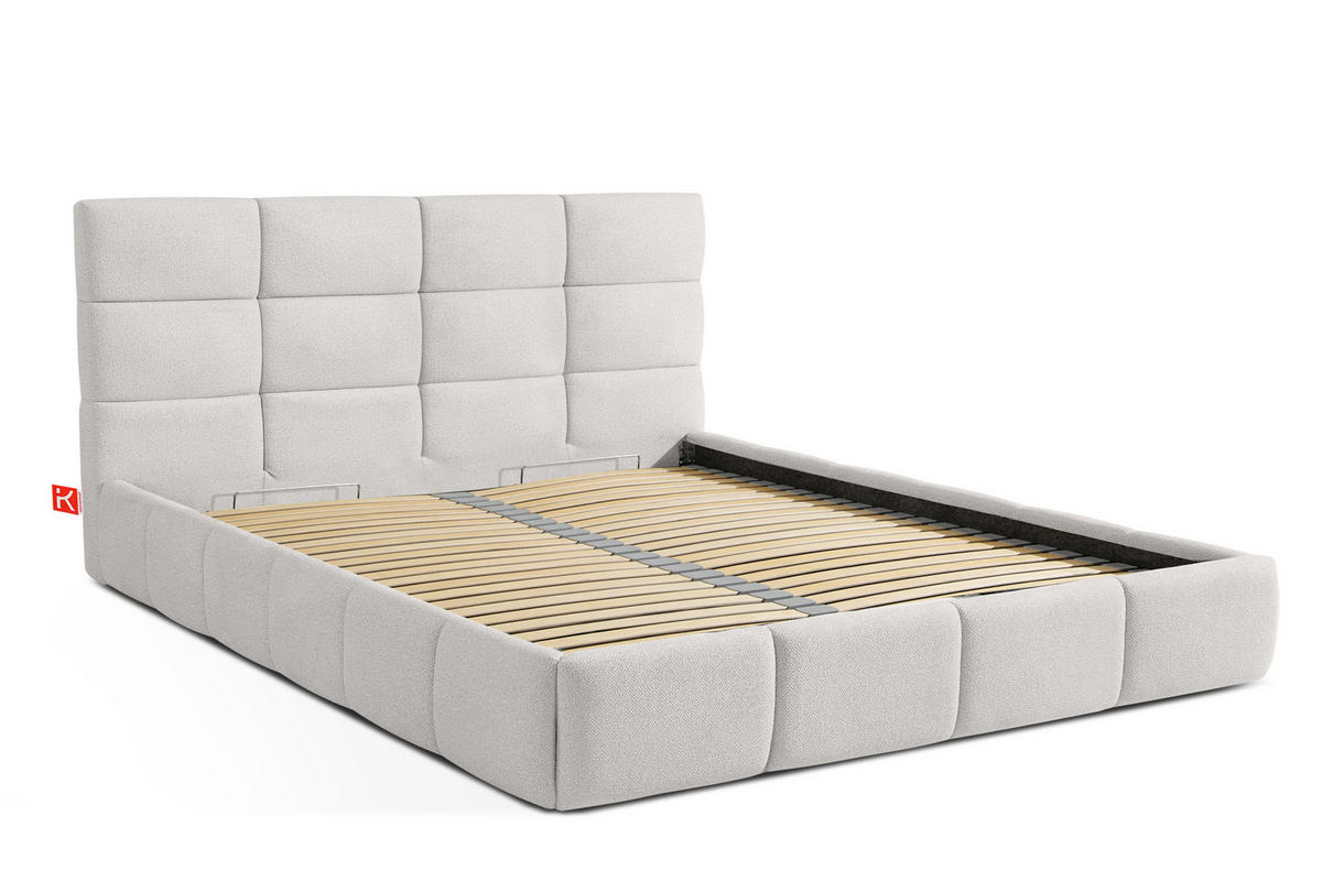 POLSTERBETT ALTOS Bouclé, weiß - Weiß, Holz/Holzwerkstoff (160/200cm) - KONSIMO®