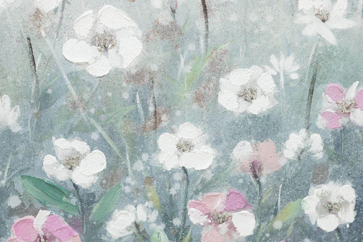 ACRYLBILD HANDGEMALT 60/60 cm - Weiß/Grau, Holz/Textil (0.92/60cm) - KUNSTLOFT