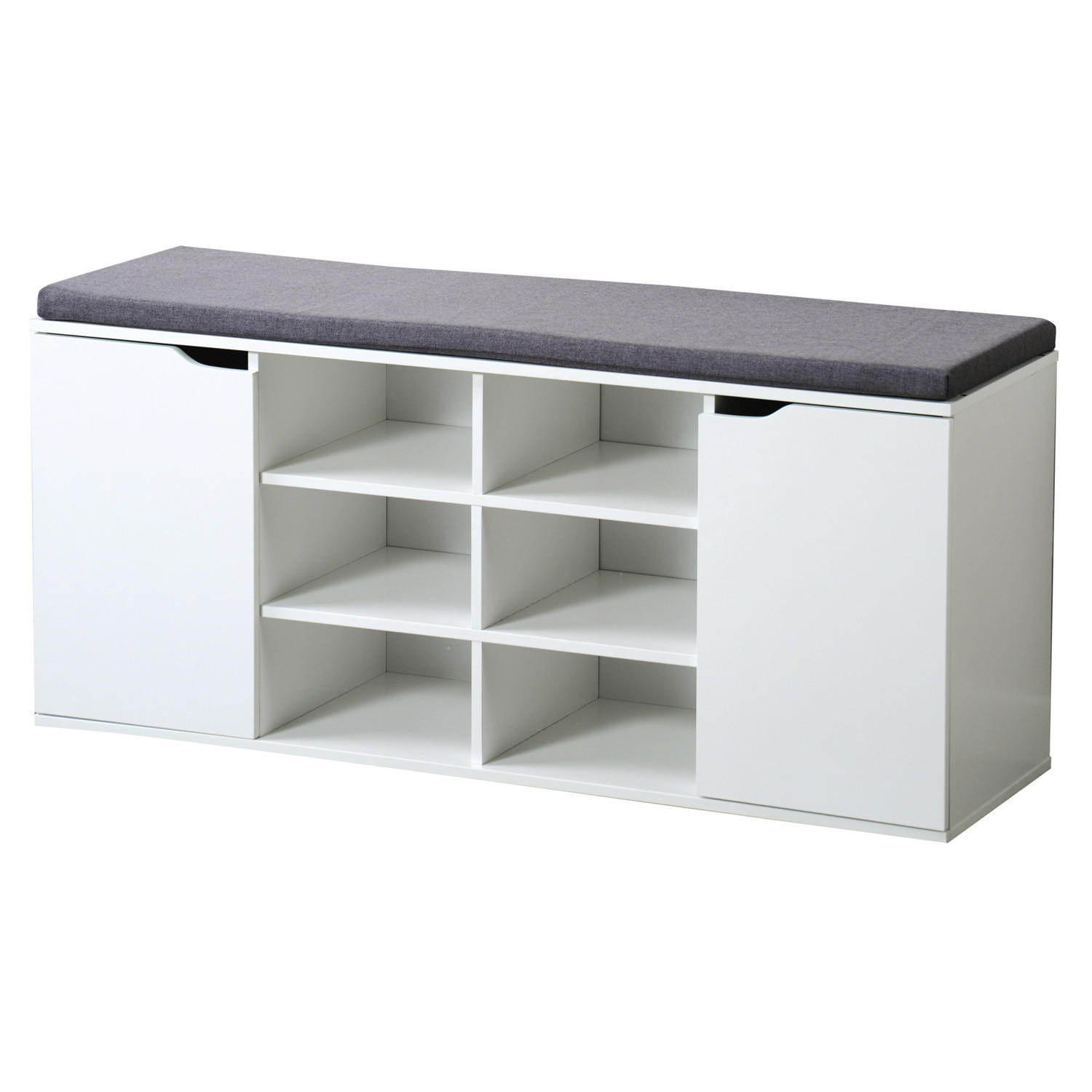 SCHUHREGAL mit Sitzfläche 30,5/103/48 cm - Weiß, Holzwerkstoff (103/48/30.5cm) - Kesper