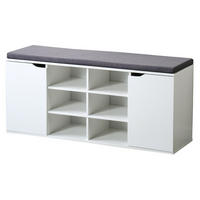 SCHUHREGAL mit Sitzfläche 30,5/103/48 cm - Weiß, Holzwerkstoff (103/48/30.5cm) - Kesper