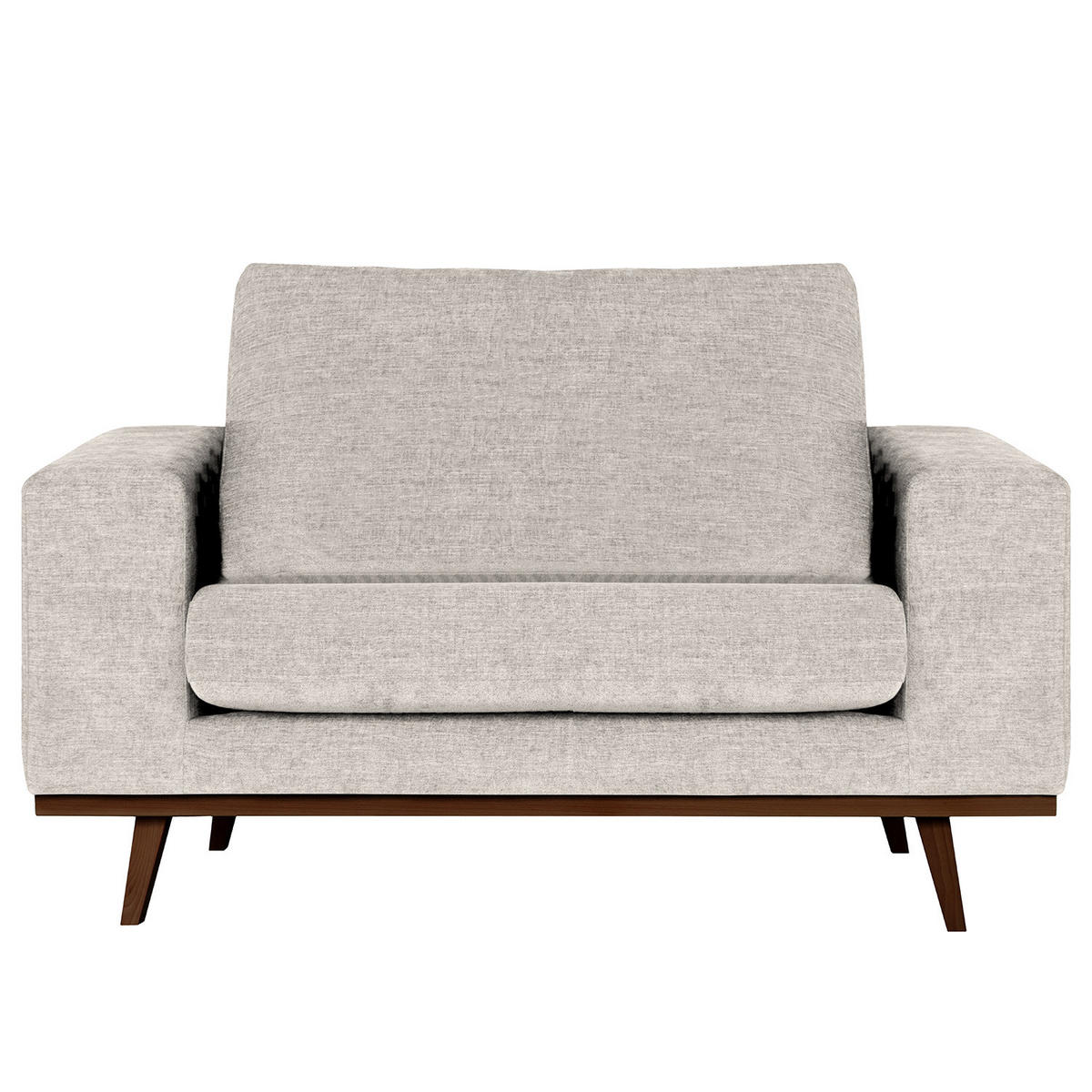 SESSEL - Buchefarben/Grau, Buchenholz/Textil (122/81/88cm) - home24