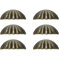MÖBELGRIFF , 6 er-Set mit 6,35-mm-Mittellöchern - Messingfarben, Metall (3.2/2/7.6cm) - BELZ