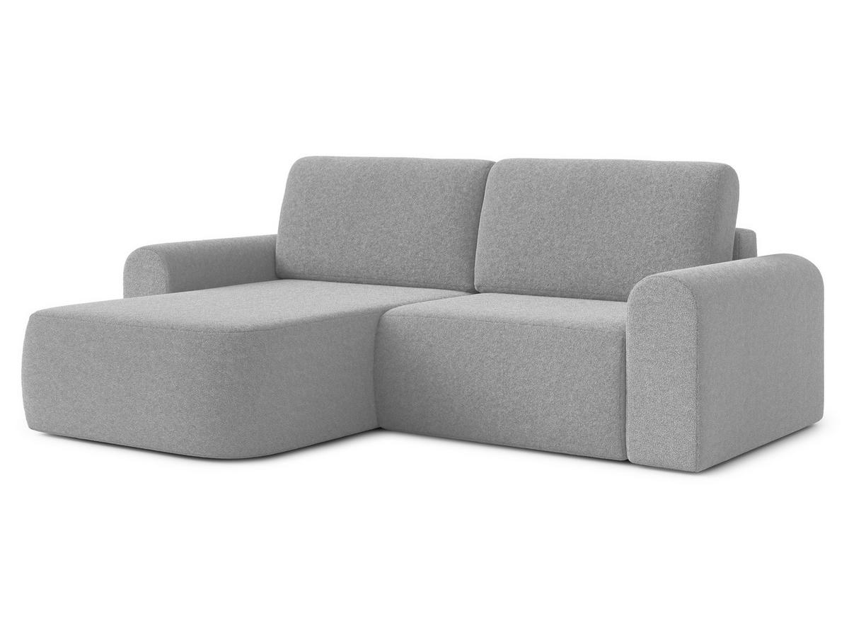 ECKSOFA L Form Otterton Hellgrau 250/180/95 cm Links mit Schlaffunktion - Hellgrau/Schwarz, Kunststoff/Textil (180/250cm) - AX Living