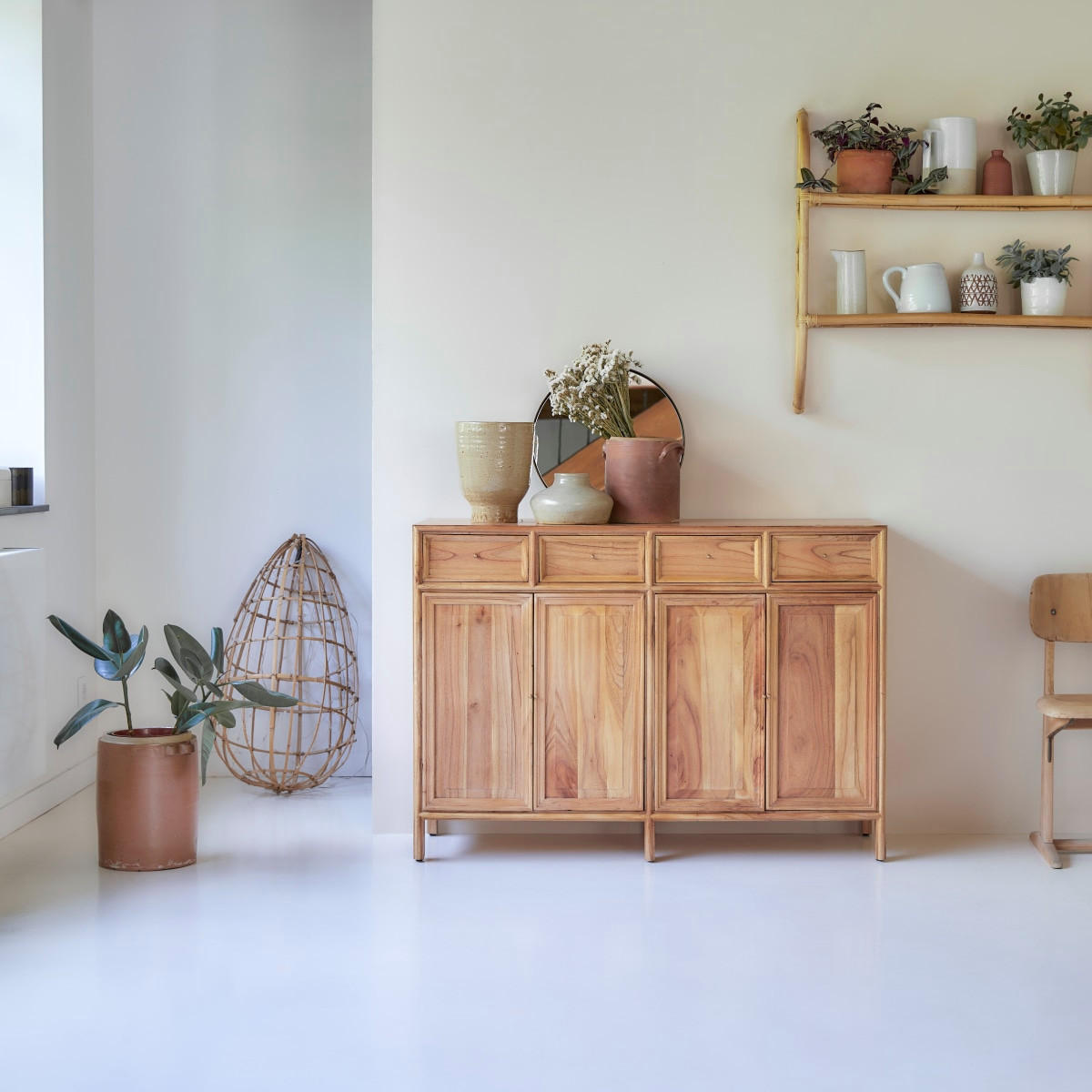 SIDEBOARD Alex Natur aus Helles Mindiholz - Naturfarben, Holz (120/85/41cm) - Tikamoon