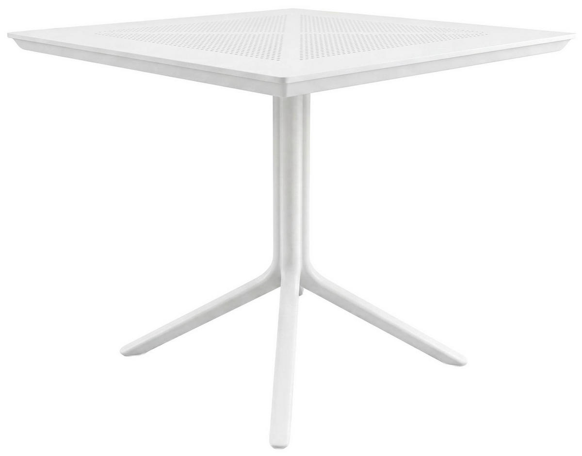GARTENTISCH eckig 80/80/74 cm Kunststoff Weiß - Weiß, Kunststoff (80/80/74cm) - CLP