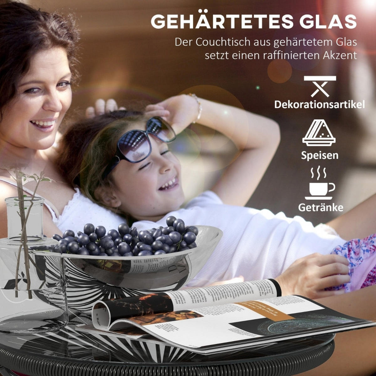 GARTEN BEISTELLTISCH Rund Schwarz - Schwarz, Metall (50/50/50cm) - ComfortXL