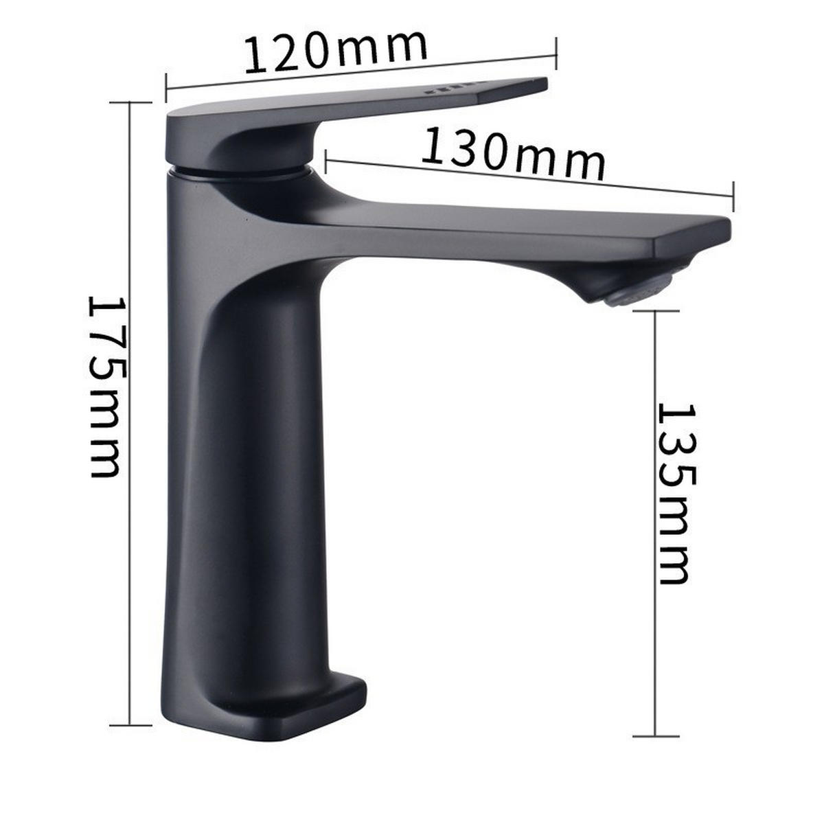 BADEZIMMERARMATUR, 17,5 x 15 cm, schwarz - Schwarz, Metall (20/10/15cm) - Vallsero