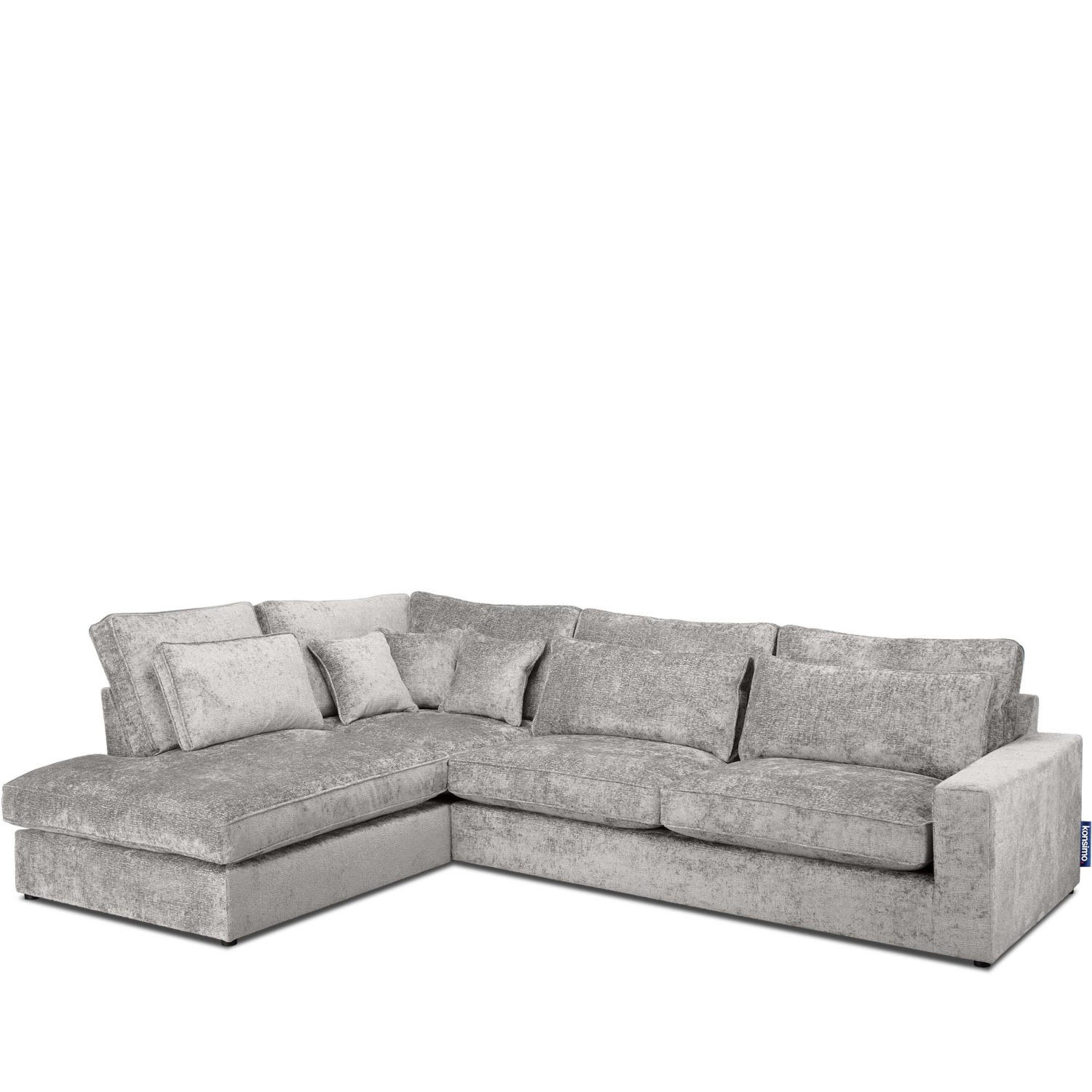 ECKSOFA LINKS IMPERA Modern 4/5 Sitzer, Hellgrau - Hellgrau, Textil (314/224cm) - KONSIMO®