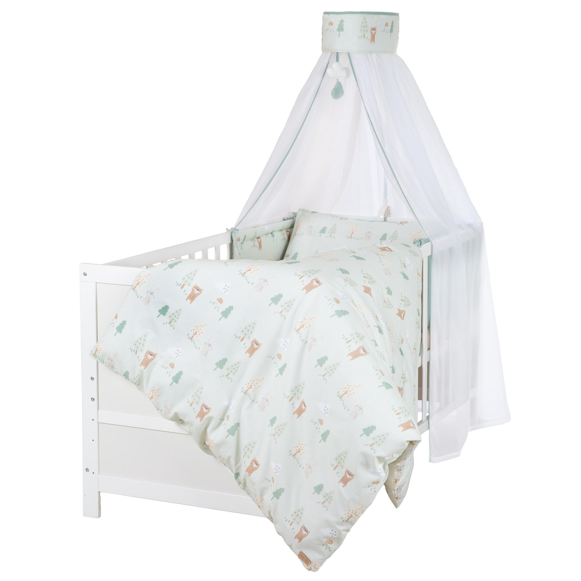 BABYBETTWÄSCHE Woodland Buddies - Weiß, Textil (100/135cm) - Roba