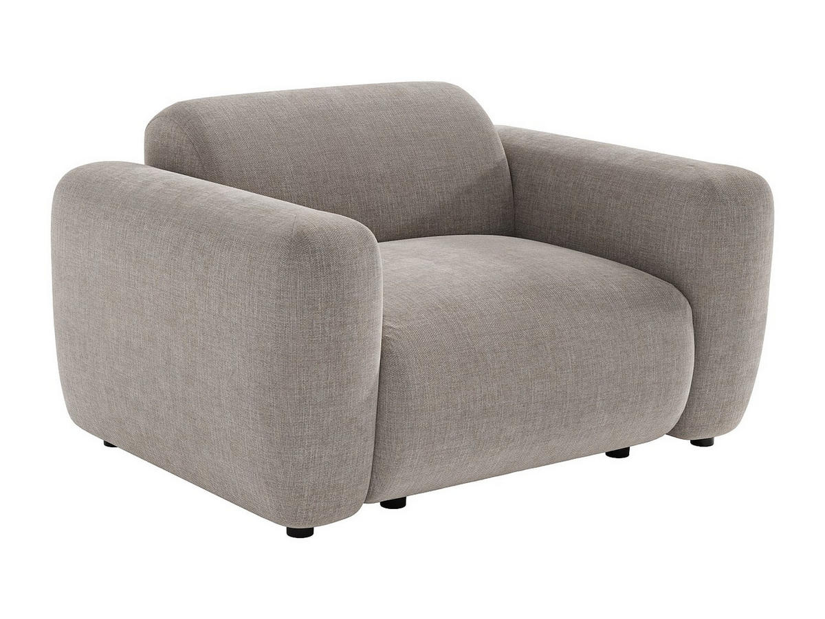 SESSEL mit gerader Rückenlehne - 1 Person - stoff - grau Pogni - Grau, Textil (130/67/97cm) - Vente-Unique