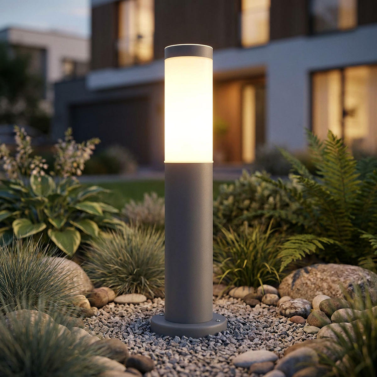 LED WEGELEUCHTE Boston Edelstahl Anthrazit - Anthrazit, Metall (7.6/7.6/45cm)