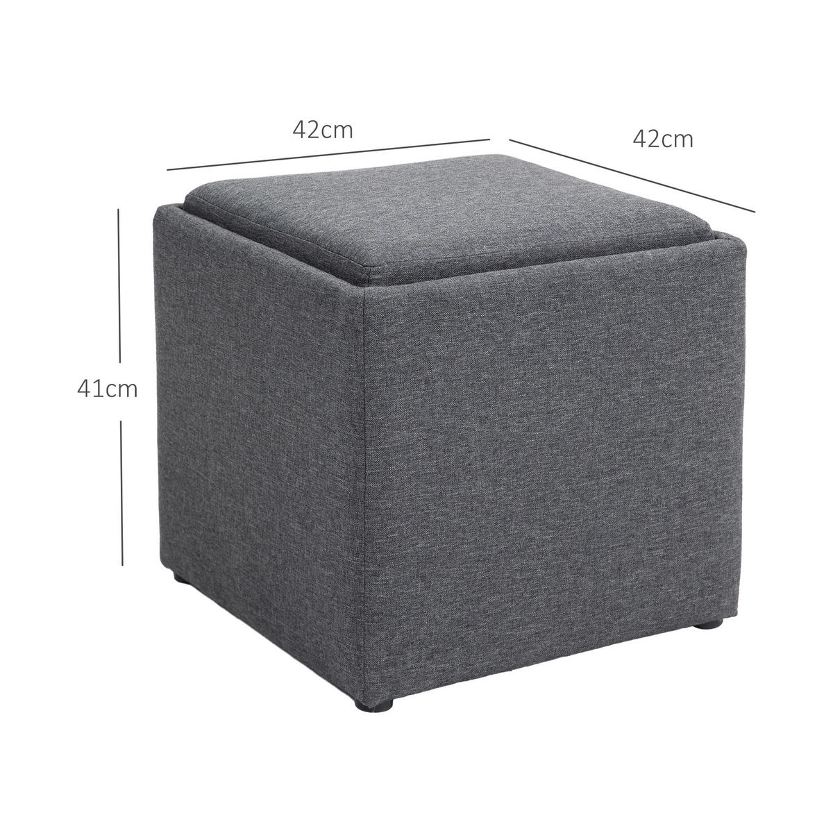 SITZBANK mit Stauraum, Polsterbank mit abnehmbarem Deckel, Bettbank Dunkelgrau - Dunkelgrau, Textil (42/41/42cm) - HOMCOM