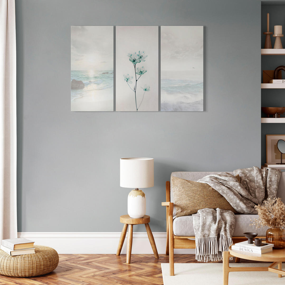 LEINWANDBILD Meer 3-tlg. 120x80 cm - Multicolor, Holz (120/80cm) - LUMASOUL