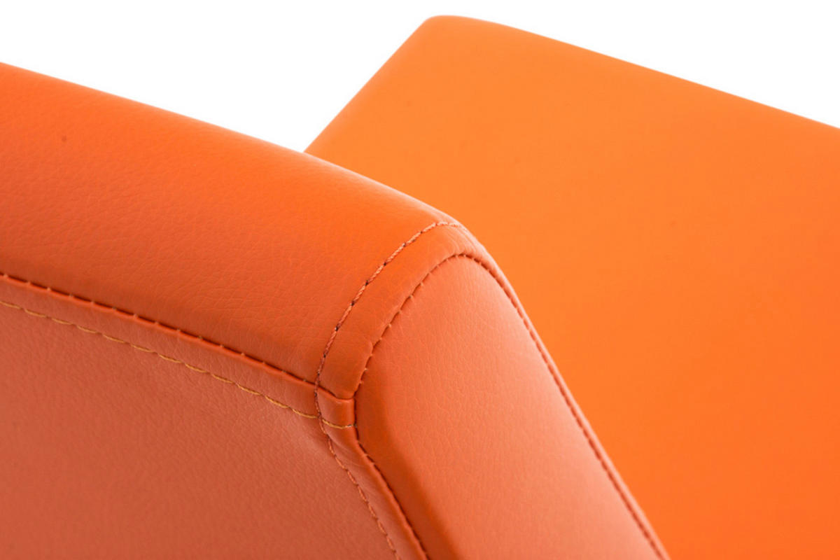 SCHWINGSTUHL 2er Set Lederlook Orange - Edelstahlfarben/Orange, Textil/Metall (40/90/50cm) - CLP