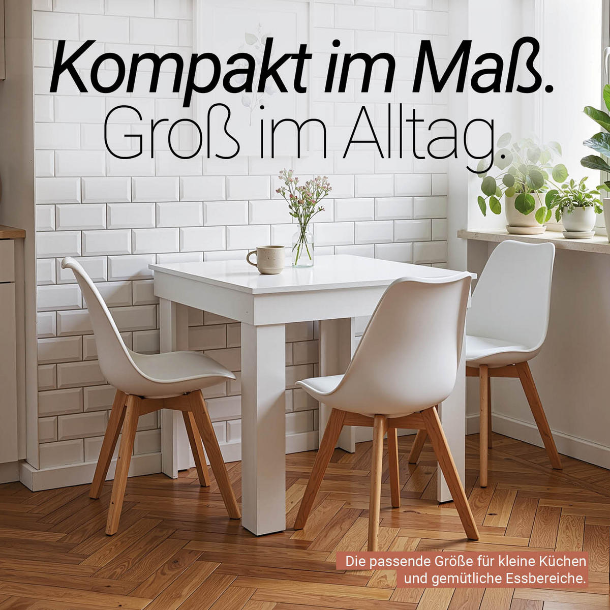 ESSTISCH in weiß 80/80/73 cm Holz - Weiß, Holz (80/80/73cm) - Homestyle4u