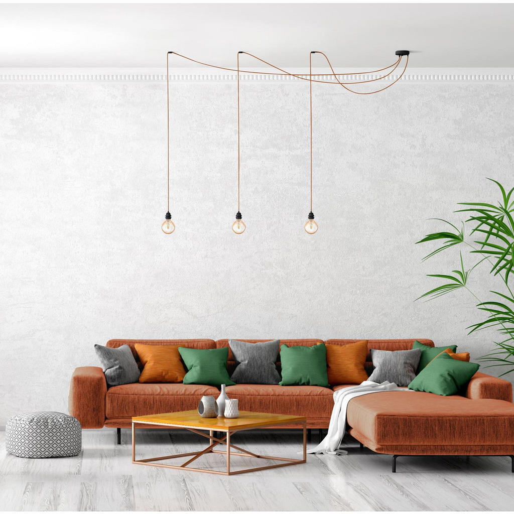 Thumbnail - Hoopzi Pendelleuchte, Braun, Naturmaterialien, Vintage, E27, 1x250x250 cm, Dekra, Lampen & Leuchten, Innenbeleuchtung, H...